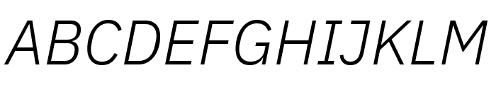 IBM Plex Sans Light Italic Font UPPERCASE