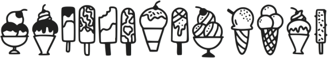 Ice Creamy Illustration Regular otf (400) Font LOWERCASE
