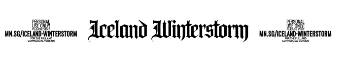 Iceland Winterstorm PERSONAL Regular Font OTHER CHARS