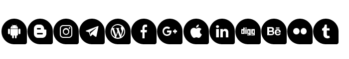 Icons Social Media 13 Font LOWERCASE