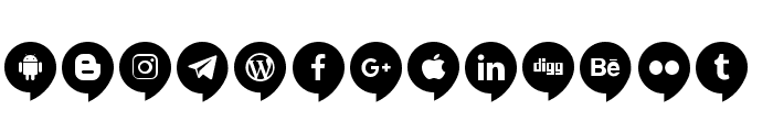 Icons Social Media 14 Font LOWERCASE
