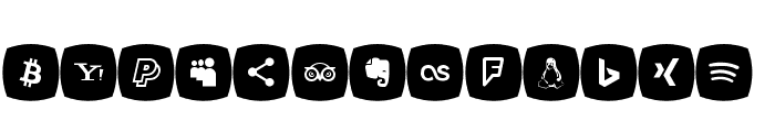 Icons Social Media 5 Font UPPERCASE
