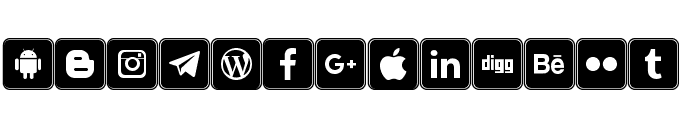 Icons Social Media 7 Font LOWERCASE