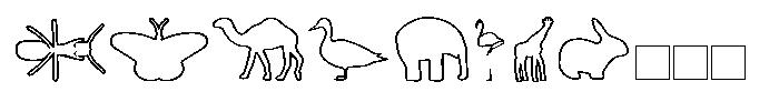 Icons Wild Zoo Outline Font UPPERCASE