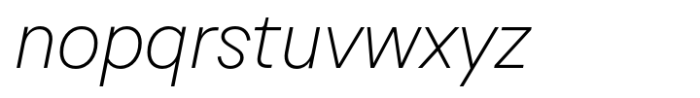 Ideal Extra Light Italic Font LOWERCASE