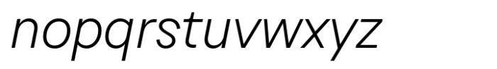 Ideal Light Italic Font LOWERCASE