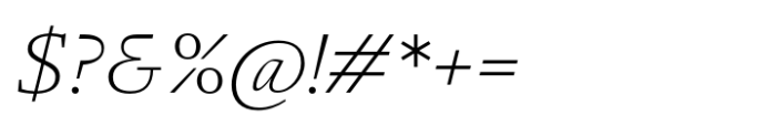 Idem Light Italic Font OTHER CHARS