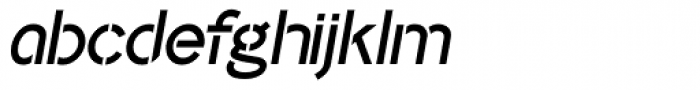 Identikal Sans Stencil Italic Font LOWERCASE