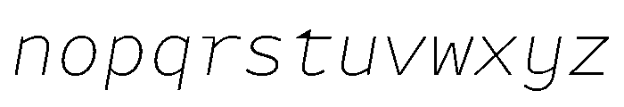 Iki Mono Variable Thin Italic Font LOWERCASE