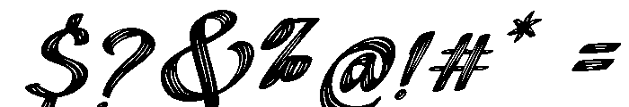 Imperfect Dry Brush Italic Font OTHER CHARS