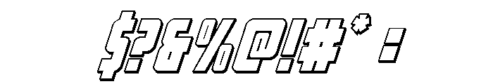 Impact Wrench 3D Italic Font OTHER CHARS