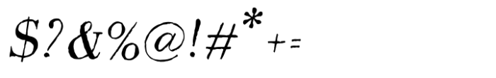 Impression Serif Oblique Font OTHER CHARS
