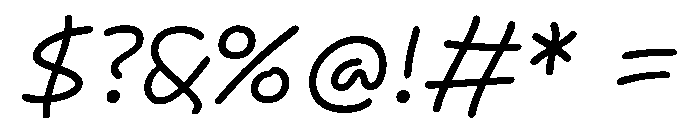 Ink Free Light Italic Font OTHER CHARS