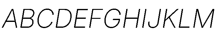 Inter 18pt ExtraLight Italic Font UPPERCASE