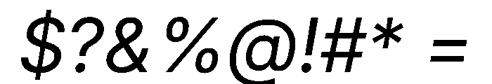 Inter 18pt Italic Font OTHER CHARS