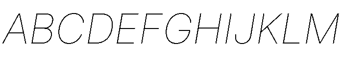 Inter 18pt Thin Italic Font UPPERCASE