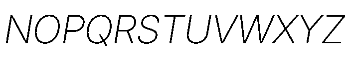 Inter 24pt ExtraLight Italic Font UPPERCASE