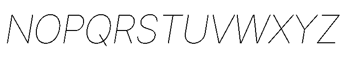 Inter 24pt Thin Italic Font UPPERCASE