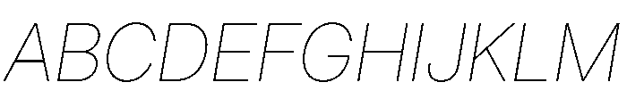 Inter 28pt Thin Italic Font UPPERCASE