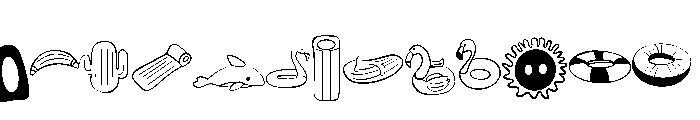 Inflatable raft Font UPPERCASE