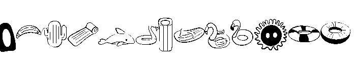 Inflatable raft Font LOWERCASE