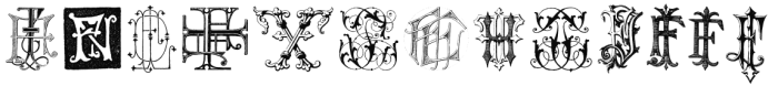 Intellecta Monograms Collection New Series FA FZ Font LOWERCASE