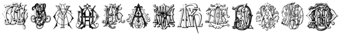 Intellecta Monograms Collection Triple AAA-AYM Font LOWERCASE