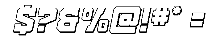 Indian Steeds 3D Italic Font OTHER CHARS