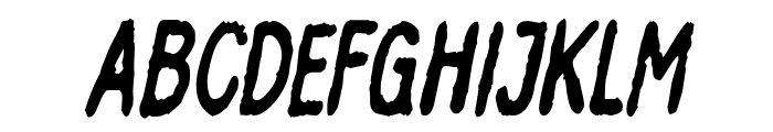 InkbleedCondensed Oblique Font UPPERCASE