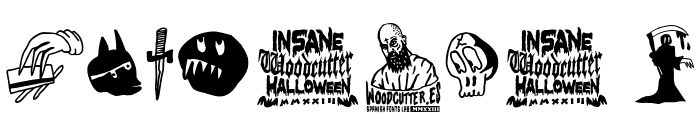 Insane Woodcutter Halloween Font OTHER CHARS