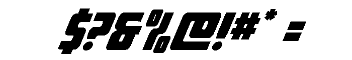Intrepid Spear Super-Italic Font OTHER CHARS