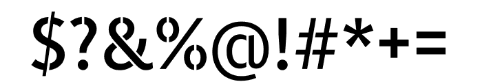 Independent Sans Stencil Regular Font OTHER CHARS