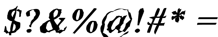 Inkstain-BoldItalic Font OTHER CHARS