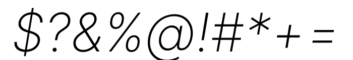 Inter ExtraLightItalic BETA Font OTHER CHARS