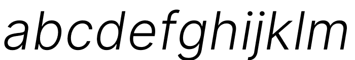 Inter LightItalic BETA Font LOWERCASE