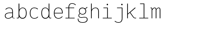 Ingrid Mono UltraLight Font LOWERCASE