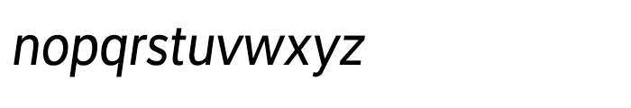 Interval Sans Condensed Regular Italic Font LOWERCASE