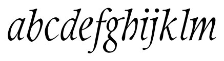 Integrity JY Pro Medium Medium Italic Font LOWERCASE