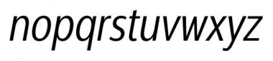 Interval Next Condensed Book Italic Font LOWERCASE