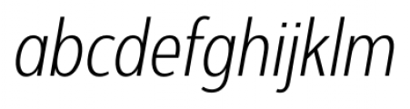 Interval Next Condensed Light Italic Font LOWERCASE