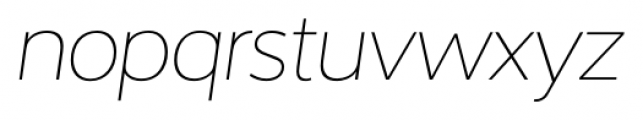 Interval Sans Pro UltraLight Italic Font LOWERCASE