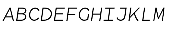 Indecisive Mono Extralight Slant Font UPPERCASE