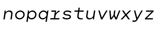 Indecisive Mono Light Slant Font LOWERCASE