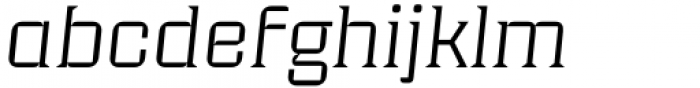 Industria Serif Wide Thin Italic Font LOWERCASE