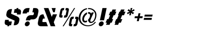 Industrial Stencil JNL Oblique Font OTHER CHARS