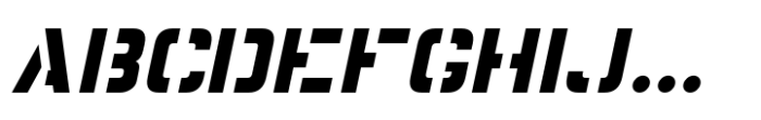 Industrial Stencil JNL Oblique Font UPPERCASE
