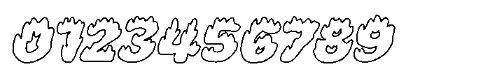 Inferno Bloom Outline Slant Font OTHER CHARS