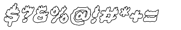 Inferno Bloom Outline Slant Font OTHER CHARS