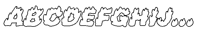 Inferno Bloom Outline Slant Font UPPERCASE