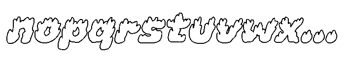 Inferno Bloom Outline Slant Font LOWERCASE